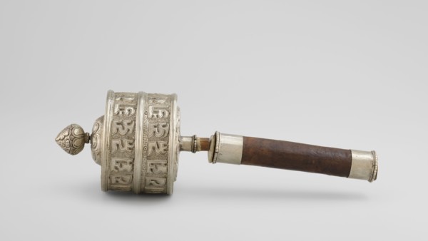 Prayer wheel, Tibetan Buddhist art, Himalayan, Buddhist art, 19th century, Tibet, scrolls, cult