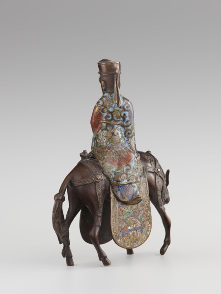 Sage on a Mule, cloisonné enamel, Qing 1644–1911, 19th century, China; sculpture depicting a sage