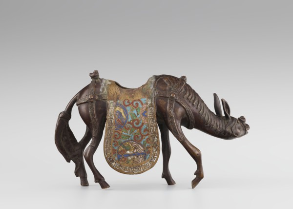 Sage on a Mule, cloisonné enamel, Qing 1644–1911, 19th century, China; sculpture depicting a sage