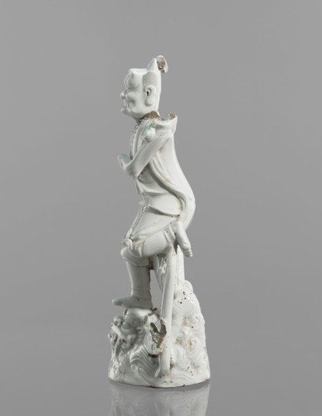 Kui Xing figurine with a leg resting on a mythical fish-dragon, ceramics, Chinese, 18th century,