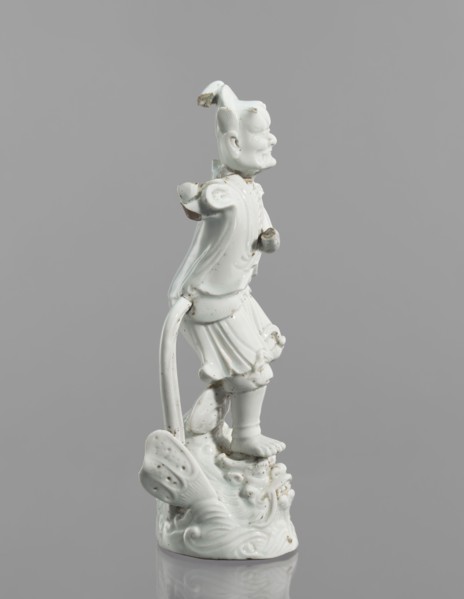 Kui Xing figurine with a leg resting on a mythical fish-dragon; ceramics; Chinese; 18th century;