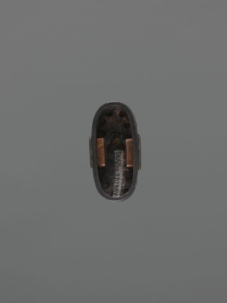 Sword hilt ferrule kashira, Japanese, katana hilt ferrule head, shells and seaweed decoration, Edo