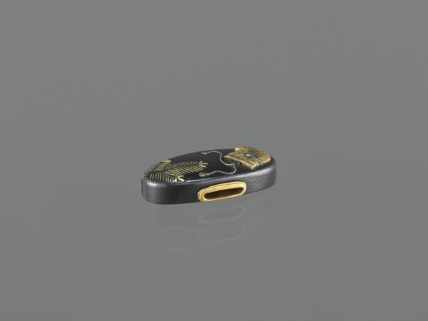 Metal collar ending a sword hilt fuchi, Japanese, Edo period 1603–1868, 19th century; katana fuchi;