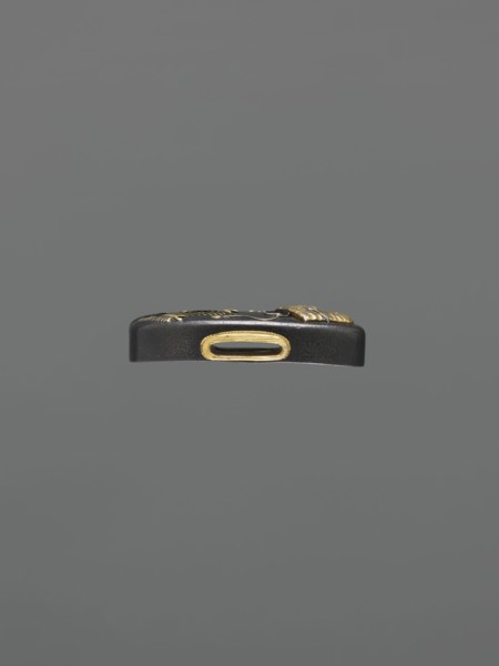 Metal collar ending a sword hilt fuchi, Japanese, Edo period 1603–1868, katana fitting; decorated