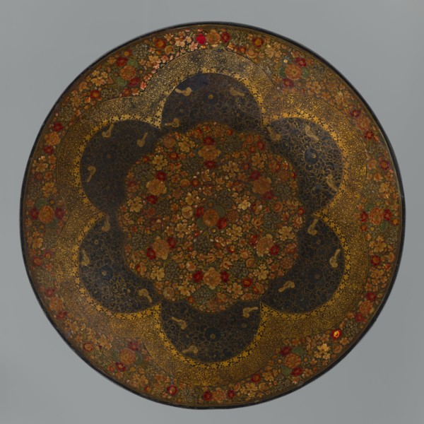 Plate, Persian, Qajar dynasty 1785–1925, 19th century, Iran; ceramic vessel with floral ornament