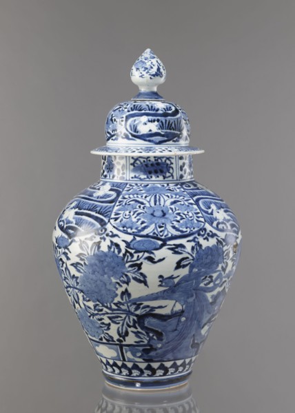 Vase with cover, unknown ceramist, Japanese, Edo period Genroku–Kyoho, ca. 1690–1730, Arita