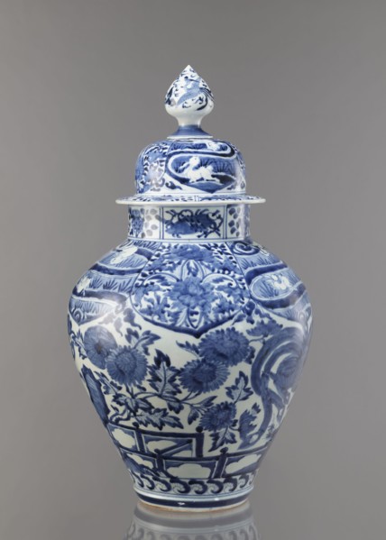 Vase with cover, unknown ceramist, Japanese, Edo period Genroku–Kyoho, ca. 1690–1730, Arita;