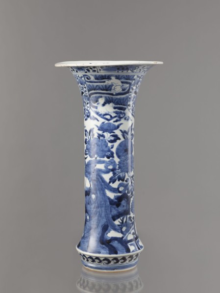 Vase, Japanese, Edo period Genroku–Kyoho, ca. 1690–1730, Arita; blue-and-white porcelain vessel