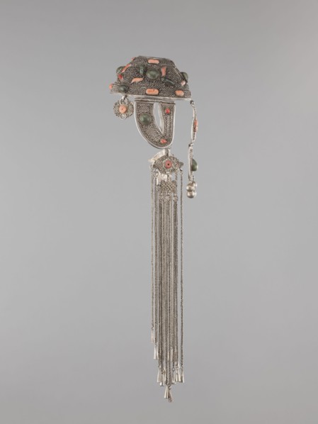 Headgear ornament coif, coif; jewelry; Mongolian artistic crafts; headgear and head ornaments for