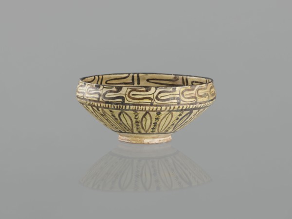 Bowl, 10th century, Nishapur, Iran; Persian Islamic ceramic vessel decorated with images of birds
