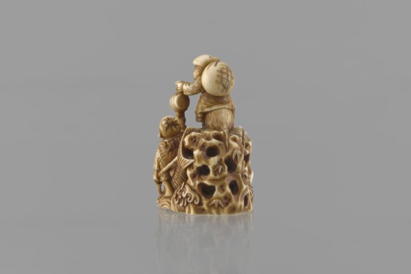 Netsuke in the shape of Daikoku and Ebisu, Ryôji fl. ca. 1886–1900? sculptor, Japanese, Meiji