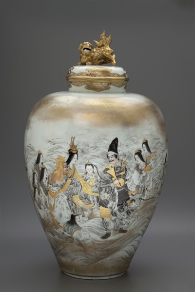 Vase with cover, Kanzan, Denshichi 1821–1890 creator, Japanese, Meiji period late 19th century;