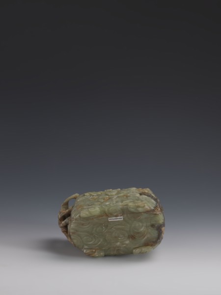 Vessel., Chinese, Qing dynasty 1644–1911, early 18th century. Gray-green jade, hollowed. Tall