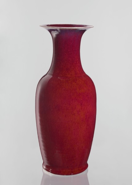 Vase, Chinese, Qing dynasty 1644–1911, ceramics decorative vessel with sang de boeuf bull's blood