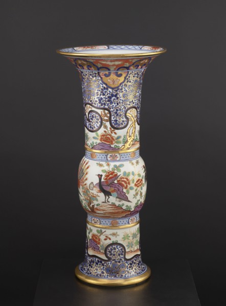 Vase, maker, Japanese; ceramics; colored porcelain Imari; 19th century; floral decorations;