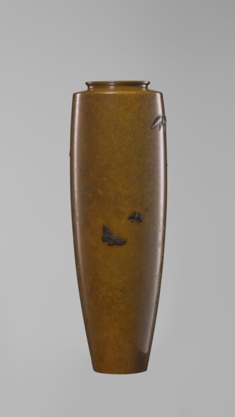 A slender miniature silver vase by Nogawa, ca. 1890–1900 Meiji period, 1868–1912, Kyoto, Japan.