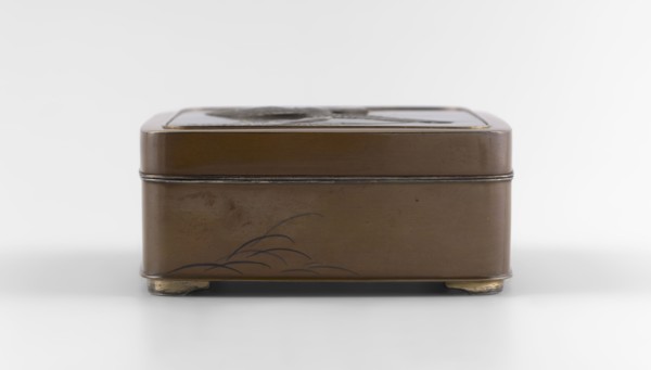 Box with a lid, Jômi, Eisuke I 1839-1899 artist; geese, grass; Rectangular box with rounded