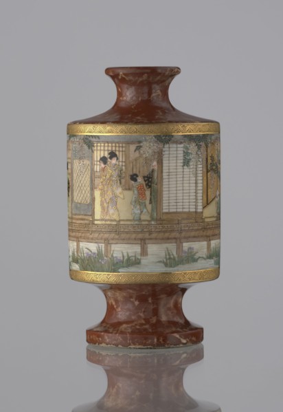 Vase, Kinkôzan Sôbei VII 1867–1927 and Kinkôzan workshop; gift; genre scenes; Japanese art;