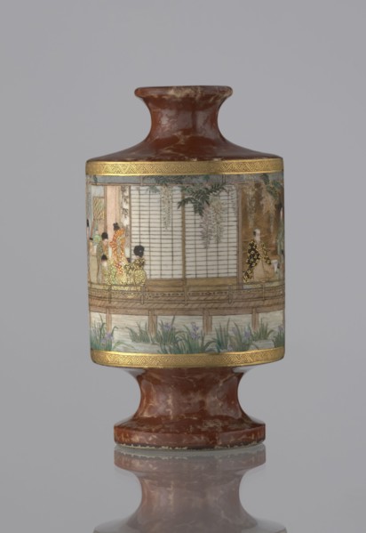 Vase, Kinkôzan Sôbei VII 1867–1927 maker, Kinkôzan workshop co-creator. Genre scenes; Japanese art;