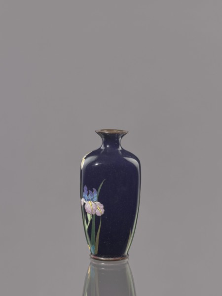 Vase, gift, irises, repossession Krakow, Japanese art, Japanese, Meiji 1868–1912, cloisonné enamel.