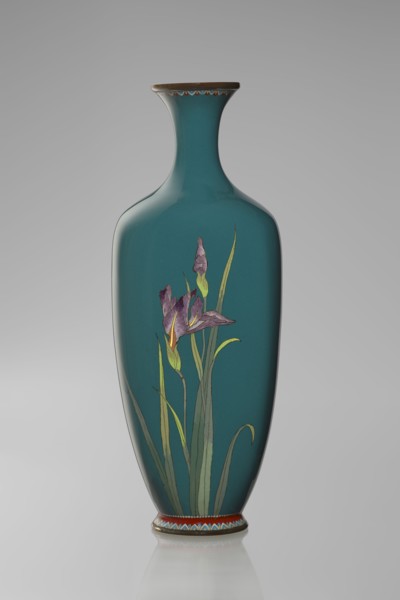 Vase, gift, repossession Krakow — irises — Japanese art, Meiji 1868–1912 — flowers iconography —