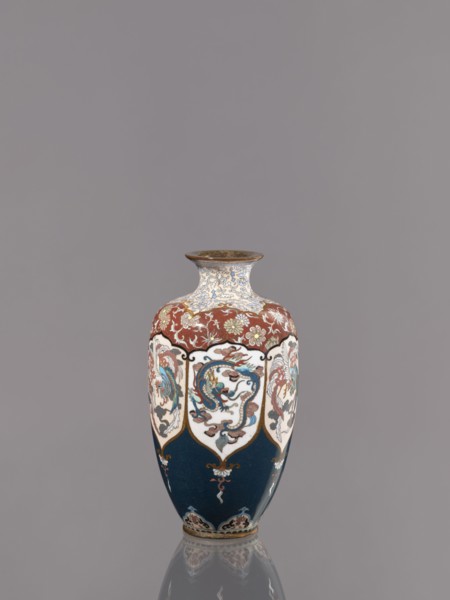 Vase, gift, repossession Kraków. Cloisonné enamel vase on a small ring-shaped foot with a short