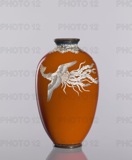 Vase, ; Japanese, ca. 1910–1920 Meiji/Taisho periods; cloisonné enamel vessel, height 12.8 cm,