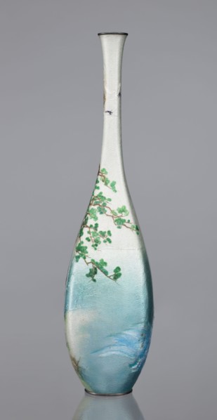 Vase by Kawaguchi Bunzaemon 1860–post 1910, cloisonné enamel, Meiji period, late 19th century.