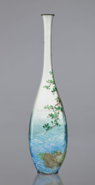 Vase by Kawaguchi Bunzaemon 1860–post 1910, maker craftsman. Cloisonné enamel vase, Meiji period,