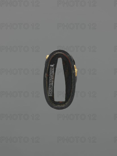 Metal collar ending a sword hilt fuchi, Kita, Takenori metalworker, Mito school, Japanese, Edo