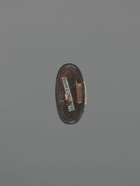 Sword hilt cap kashira, Kita, Takenori, / personal slogans / metalwork, Mito,  school, moon