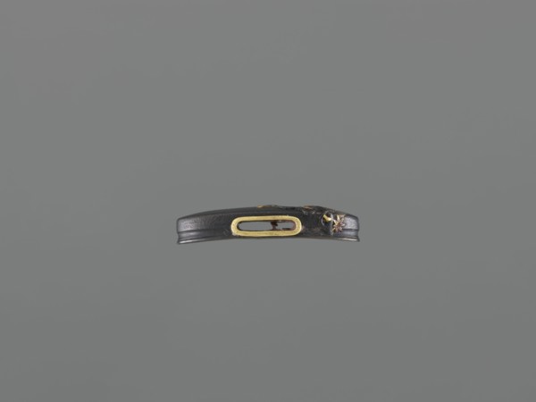 Sword hilt cap kashira, Kita, Takenori, / personal slogans / metalwork, Mito,  school, moon