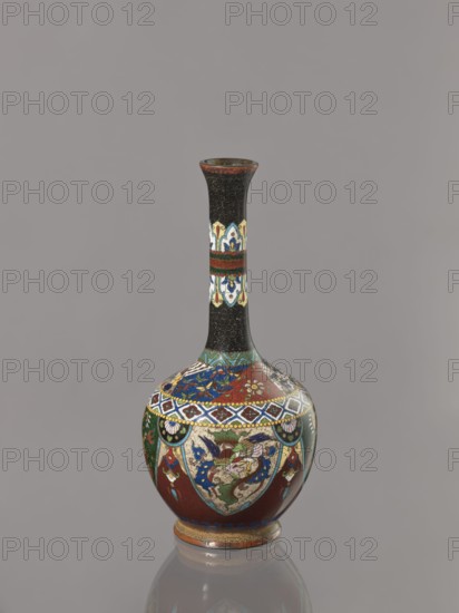 Vase, Japanese, Meiji period 1868–1912, ca. 1900. Cloisonné enamel vessel decorated with birds,