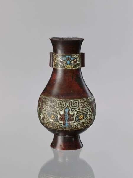 Vase, Chinese, taotie iconography, Qing dynasty 1644–1911, 19th century, ceremonial/ritual vessel,