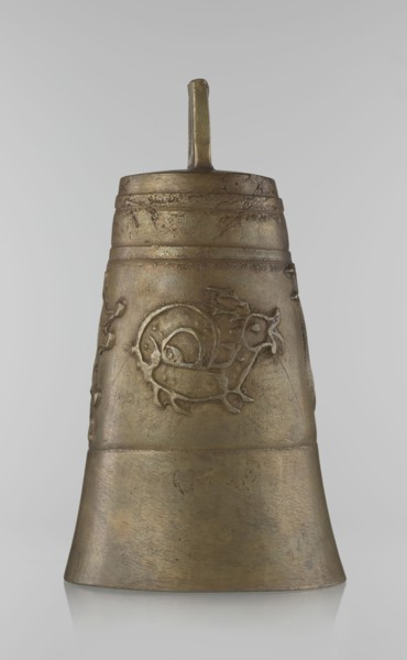 Bell, Persian, Qajar dynasty 1785–1925, 19th century, Iran; figurative motifs: animals—lions,