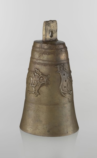 Bell, Islamic art, Persian, Qajar dynasty 1785–1925, figurative motifs: animals, lions, camels,
