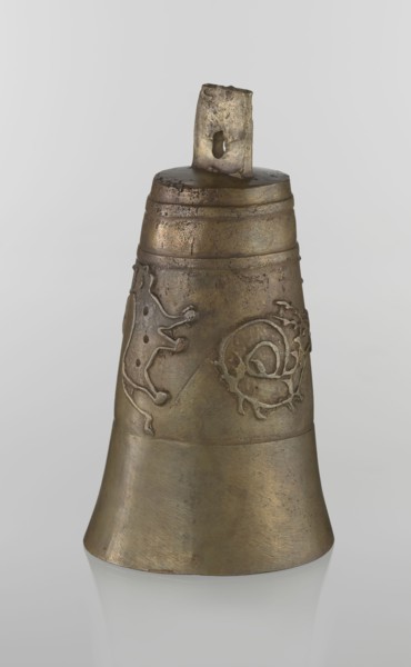 Bell, Persian, Qajar dynasty 1785–1925, 19th century, Iran; figurative motifs: animals lions,