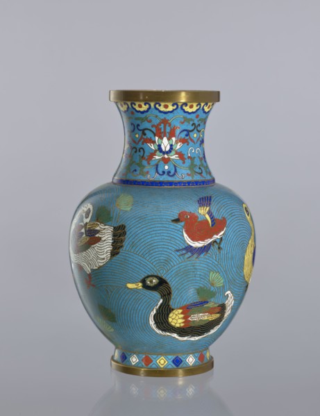 Vase, : Paderewski, Ignacy Jan 1860–1941. Chinese art; Chinese; Qing dynasty 1644–1911. Cloisonné