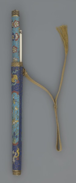 Travel cutlery set in case; Chinese; Qing dynasty 1644–1911; 19th century. Includes: a Knife with