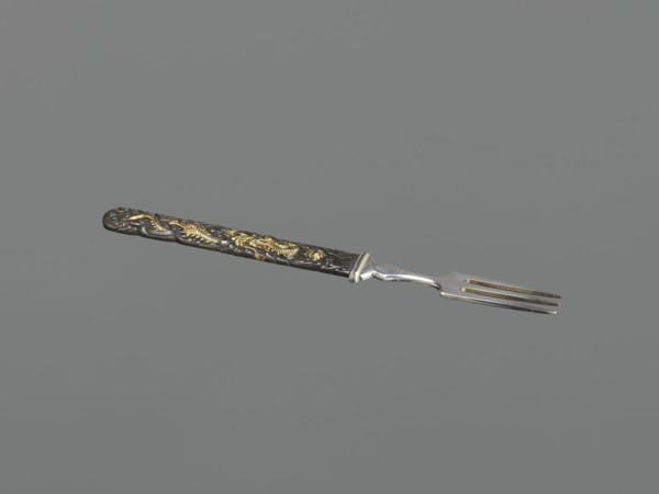 Fork with knife handle kozuka, Japanese; Edo period 1603–1868, 18th century; materials/objects: