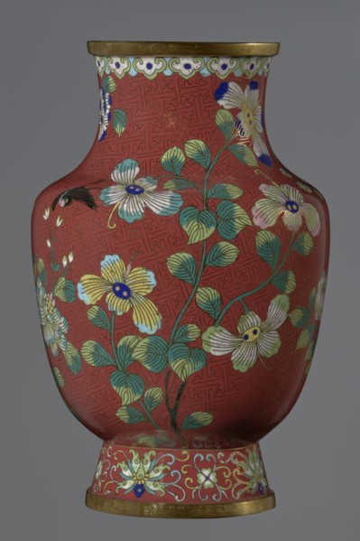 Vase, Chinese, Qing dynasty, Xianfeng period 1851–1861, 1st half of the 19th century. Cloisonné