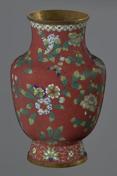 Vase, gift; Chinese art; Chinese; Qing dynasty 1644–1911, Xianfeng period 1851–1861; cloisonné