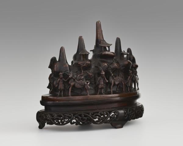 Brush stand on base, Chinese, Qing dynasty 1644–1911, 19th century. Materials and function:
