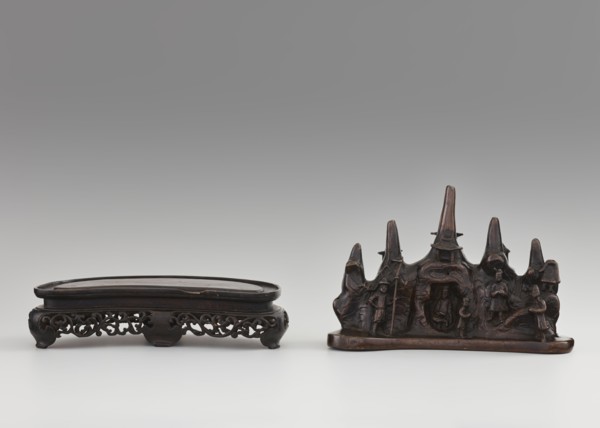 Brush stand on base;, Chinese; Qing dynasty 1644–1911; 19th century; painting implements; subject: