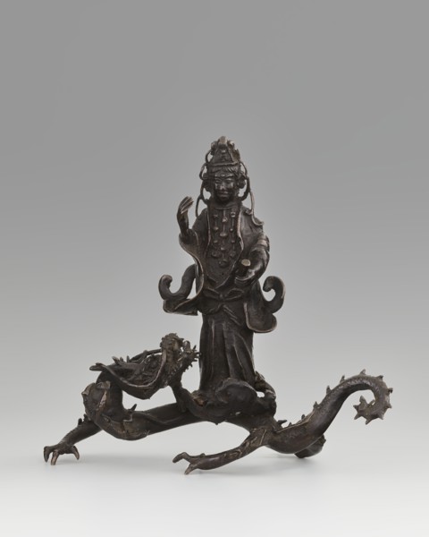 Guanyin on a dragon;, Chinese; Qing dynasty 1644–1911, 18th century; sculpture, figurine; materials