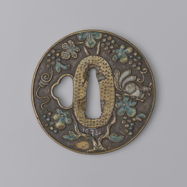 Crossguard tsuba, Japanese, Edo period 1603–1868, 17th century. Round tsuba maru-gata with slightly
