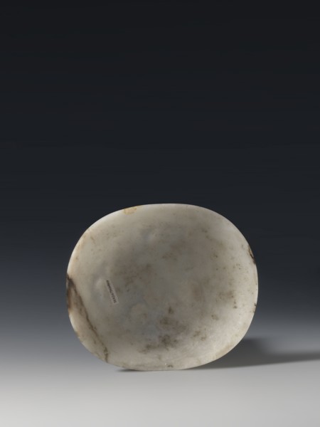 Convex plaque, Chinese, Taoism, Immortals iconography, Qing dynasty 1644–1911, white bluish jade,