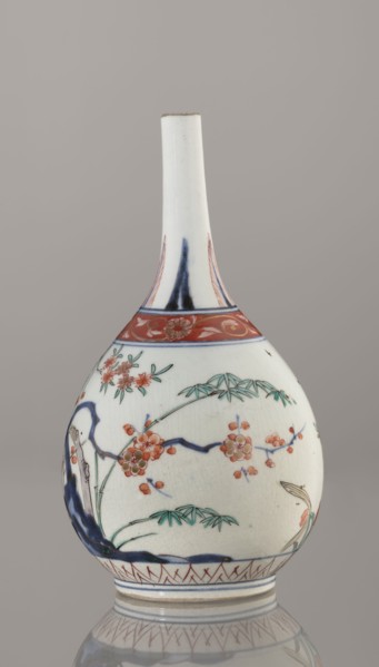 Bottle, Japanese, Edo 1603–1868, early 18th century. Porcelain vessel sake bottle, height 22.1 cm,
