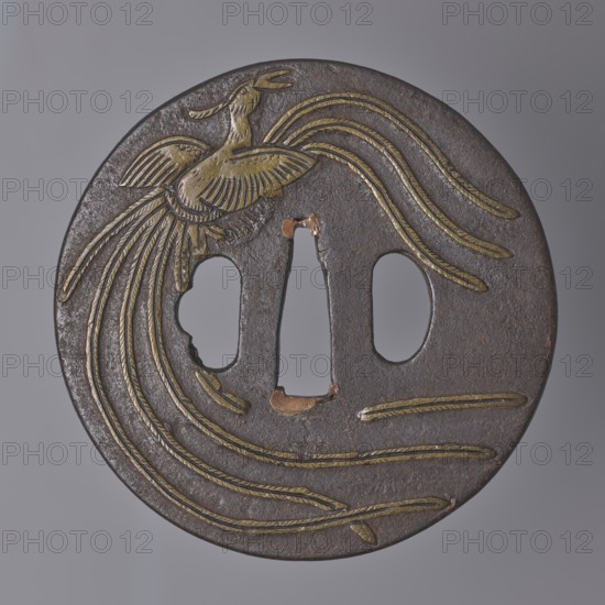 Crossguard tsuba, Japanese, Edo period 17th–18th century. Round tsuba maru gata with a slightly