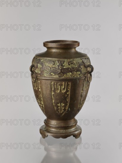 Vase on base;, purchase provenance; Chinese; Qing dynasty 1644–1911; ceremonial vessel with dragons